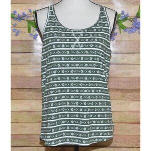 NWT Calvin Klein Racerback Tank Top Pajama Sleep Shirt Green Logo Print Size L